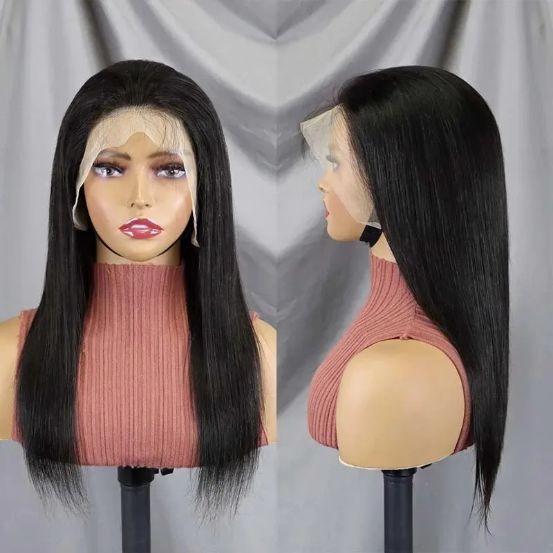 20 Inch Lace Front Wig PrePlucked 5x5 Glueless For Women 200 Density 13x4 HD Transparent Straight Lace Frontal Human Hair Wig