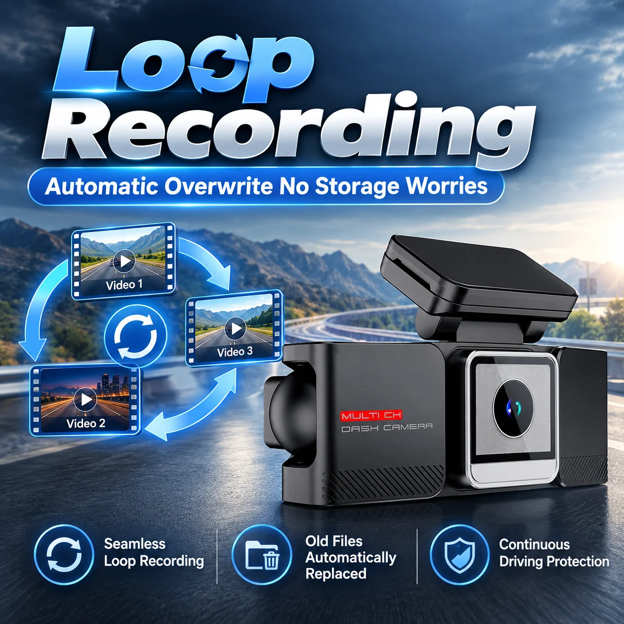 1080P 4-Lens Dash Cam with WiFi Front inside Rear Camera System Motion Detection Loop Recording Full HD Recording