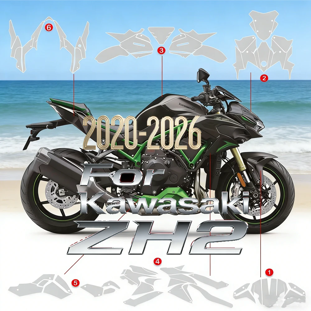 For Kawasaki ZH2 PPF Protective Film TPU Fairing Protective Film Z H 2 2020-2026 Z H2 2020-2026 Paint Anti-scratch Transparent F