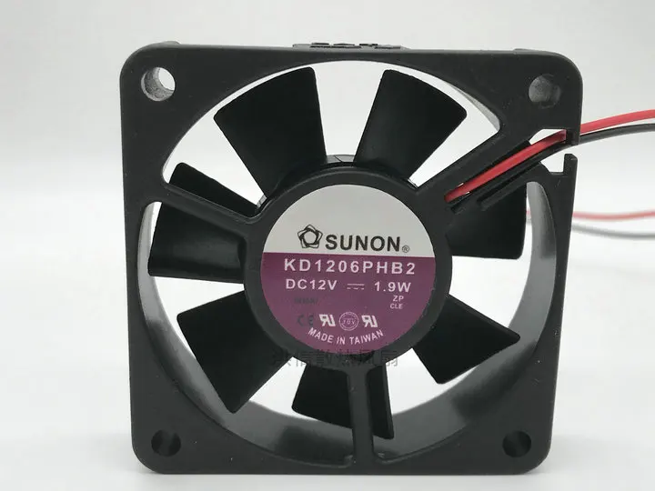 

SUNON KD1206PHB2 DC 12V 1.9W 60x60x15mm 2-Wire 60mm Cooling Fan