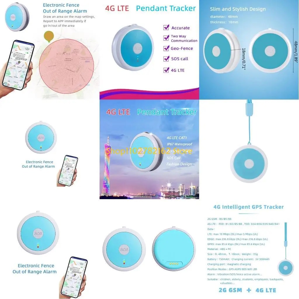 

547B Pets Anti-lost Device Real-time Locator Alarm GPS/AGPS/WIFI/4G 1/GSM