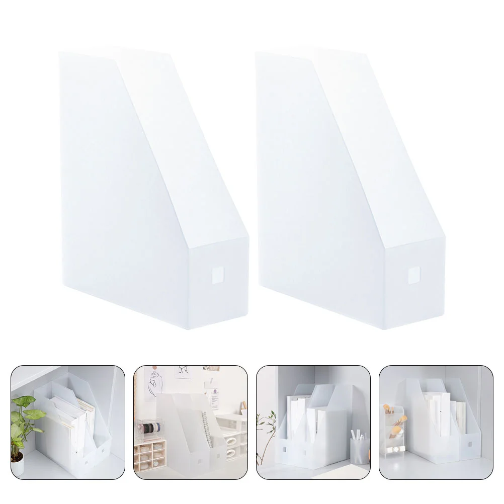 2 Pcs Desk Organizer File Storage Rack Desktop Holder Document Office Supplies Books Shelf for Work