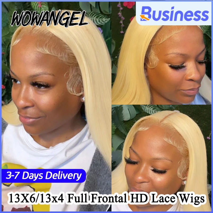 

Wow Angel 613 HD Lace Frontal Wig 13X6 Full Lace Front Straight Wig Human Hair Wig Pre Plucked Natural Scalp For Woman Glueless