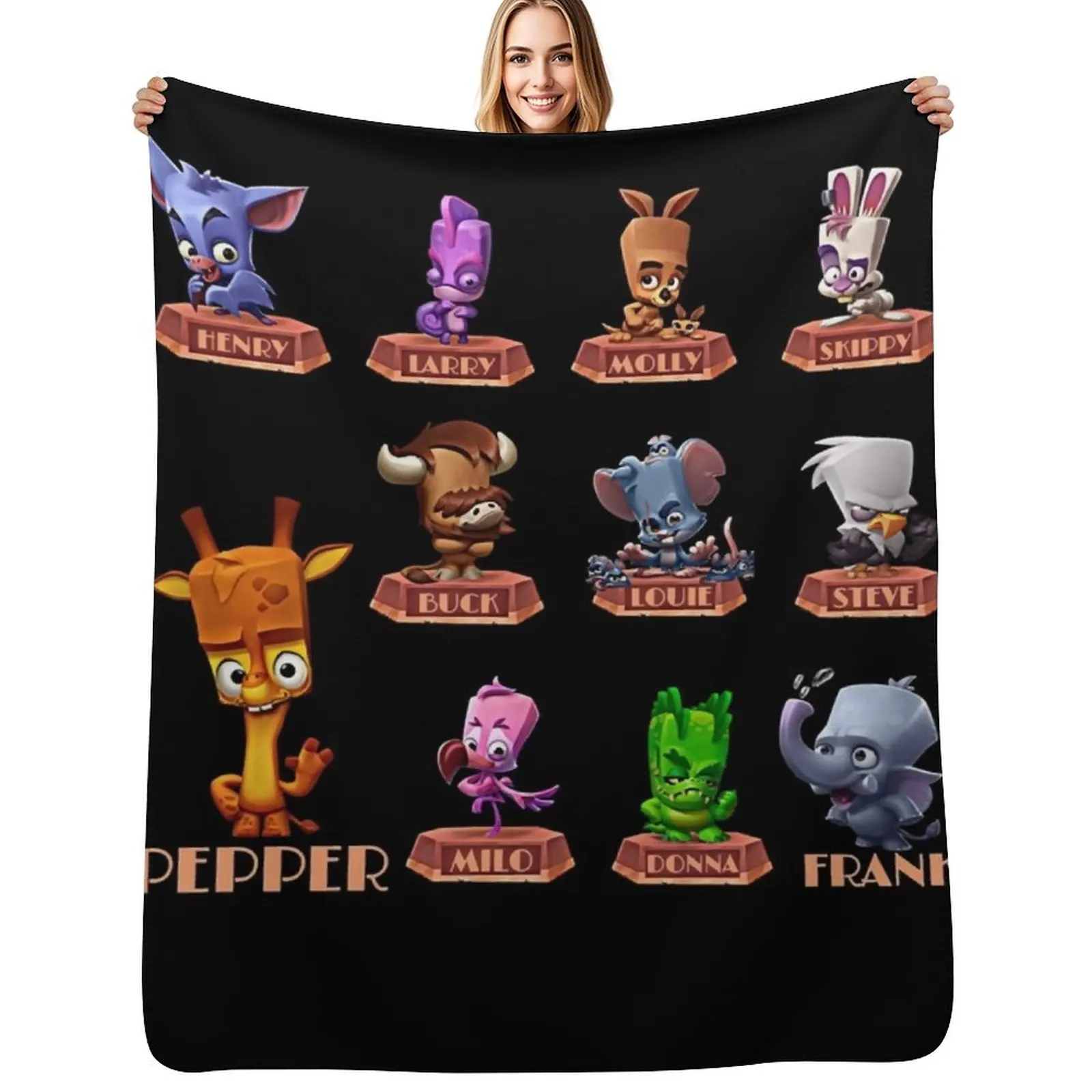 

People Call Me Zooba Battle Arena Royale Characters N 02 Zoo Gift For Fans Throw Blanket Comforter Cute Soft Beds Blankets