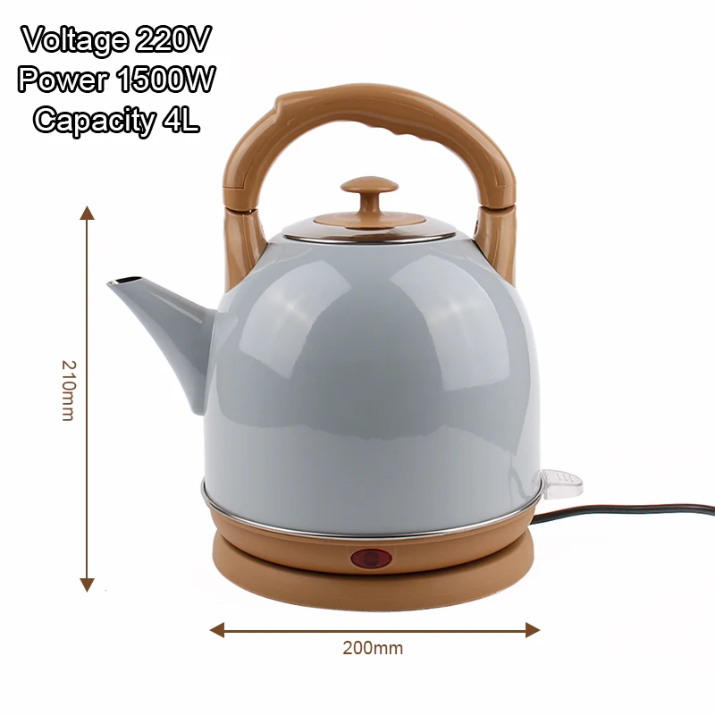 Long Spout Electric Kettle 4L Large Capacity Stainless Steel Teapot Quick Heating Boiling Pot Automatic Power-off Heating Boiler