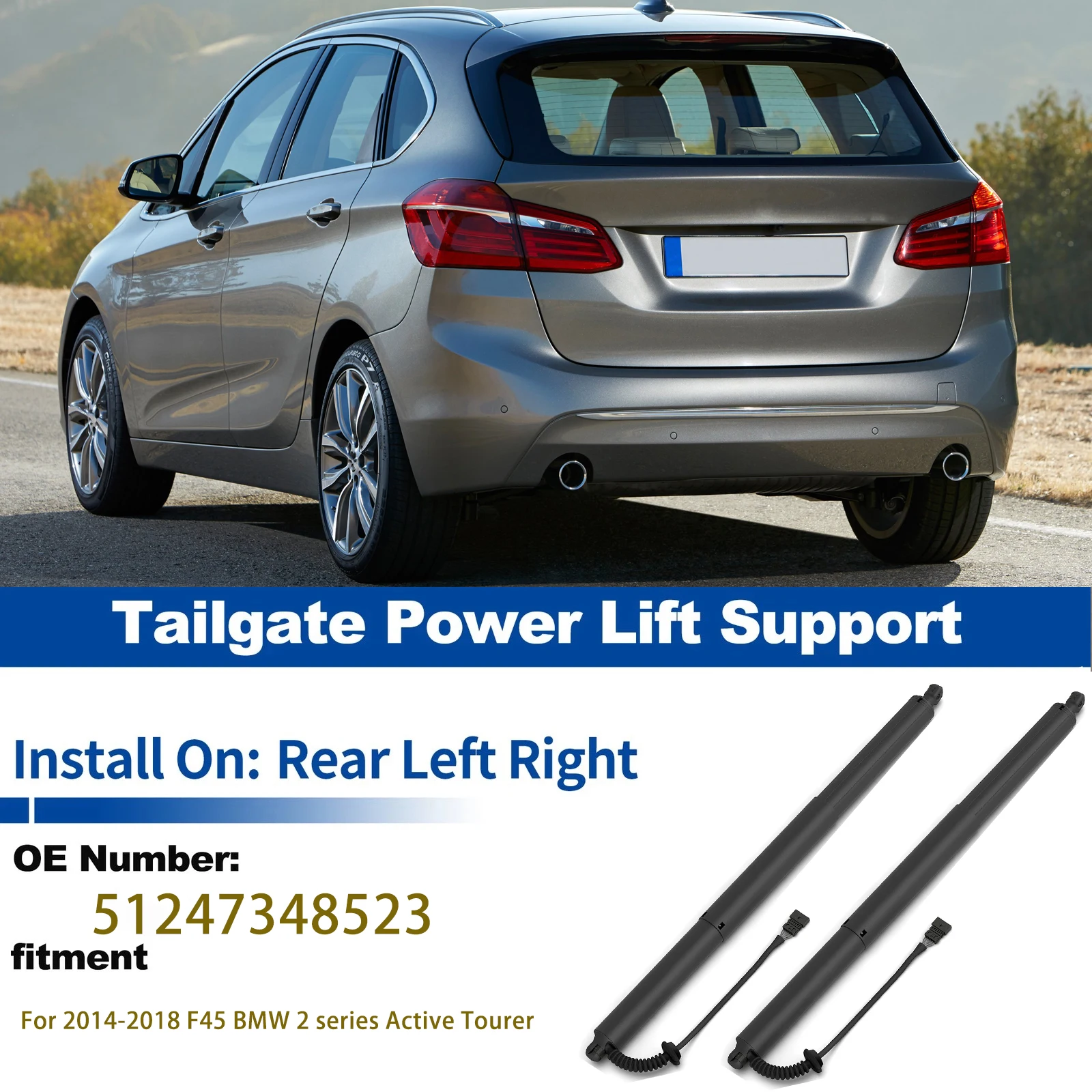 

Для 2014-2018 F45 BMW 2 серии Active Tourer, газовые пружинные стойки задней двери, левый и правый, универсальный 51247348523