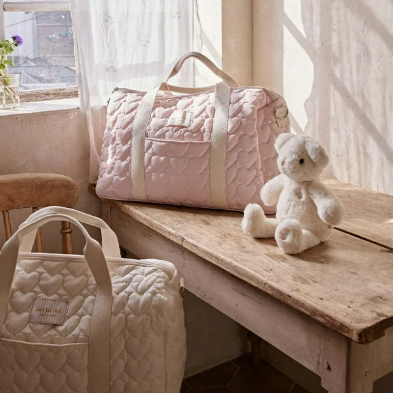 حقيبة الأم ذات سعة كبيرة من النسخة الكورية، حقيبة تخزين محمولة للاستخدام الخارجي، حقيبة سفر للأم والطفل بكتف واحد