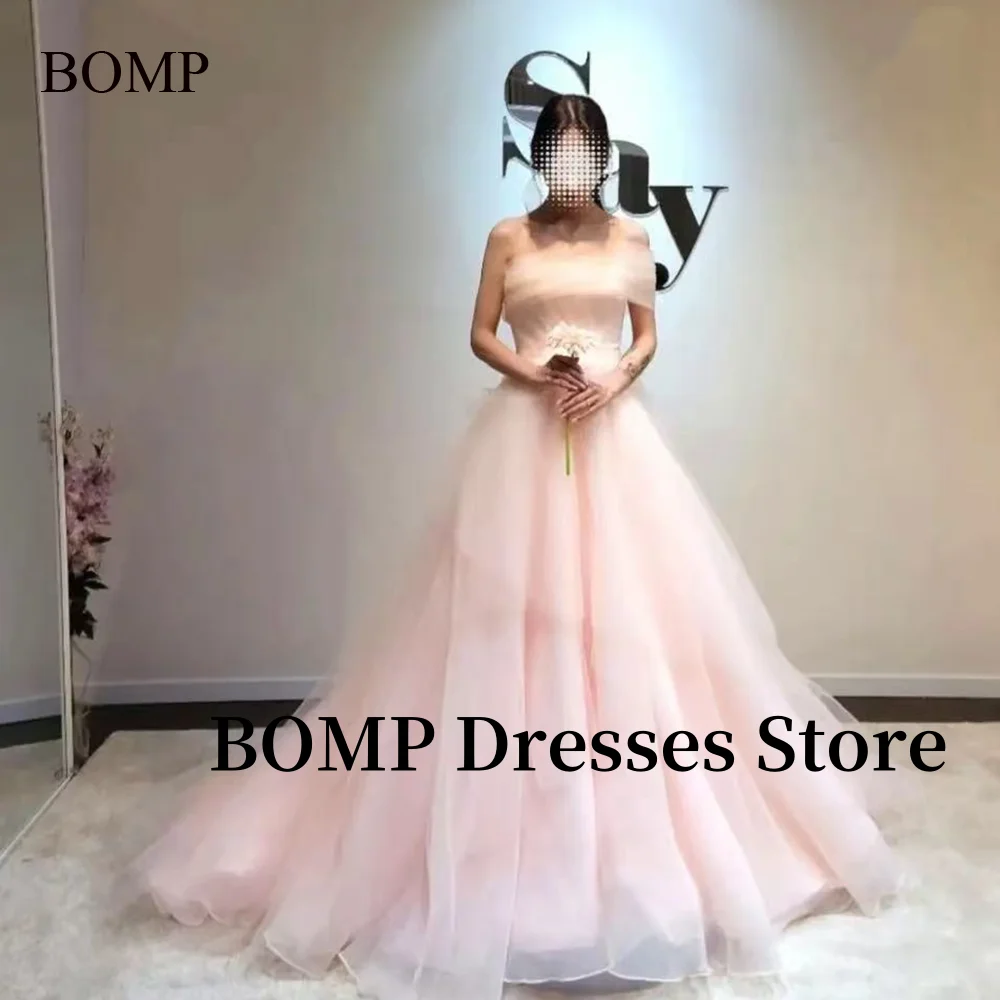 Bomp bebê rosa vestidos de noite multi-camadas vestidos de noiva coreia vestido de casamento sessão de fotos personalizado