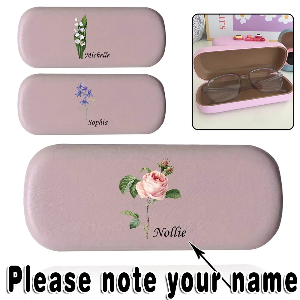 

Customized Name PU Glasses Case Hard Shell Eyewear Organizer Lightweight Protective Cover Personalized Sunglasses Storage Box