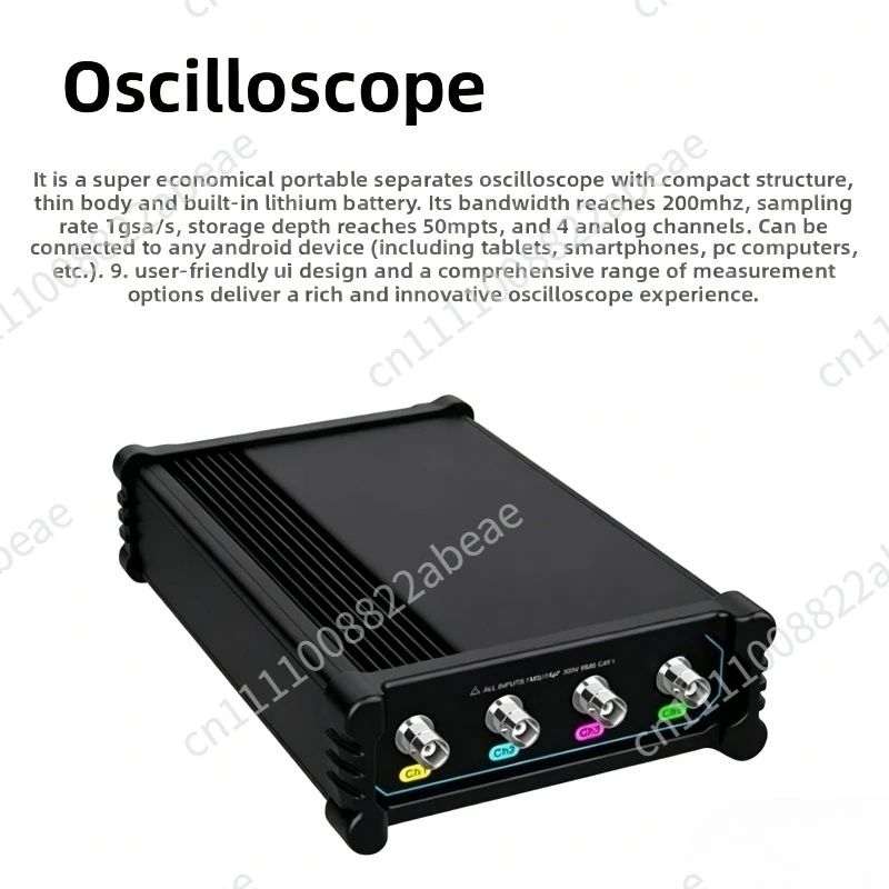 For VTO2004  (USB) Oscilloscope 4 Channels 200MHz Bandwidth 1GSa/s 50Mpts Memory Depth Analog Oscilloscope