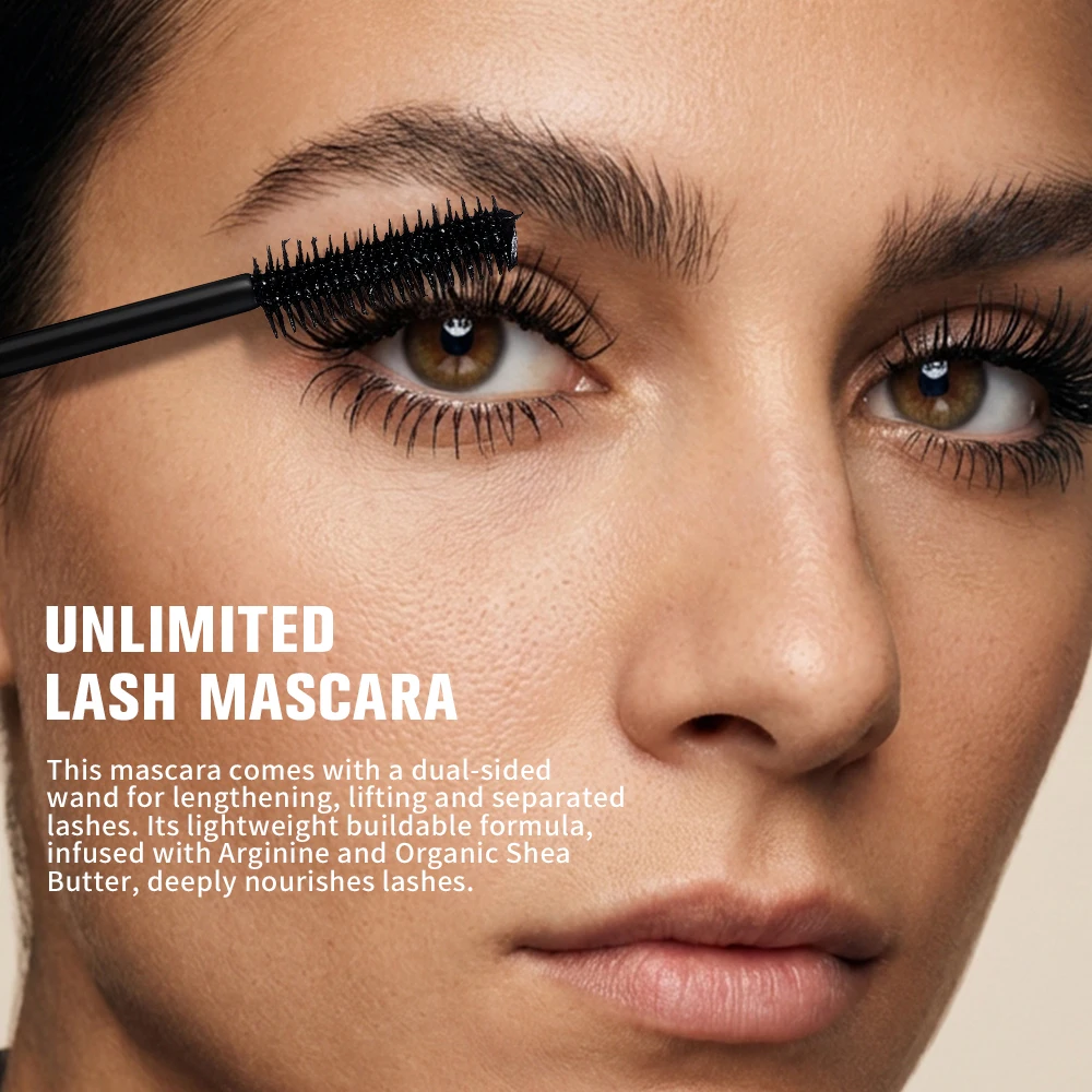 Wateproof Mascara Limitless Lash Lengthening Clean 3D Without Clumping Volumizing Nourishes Defines Lashes Without Clumping