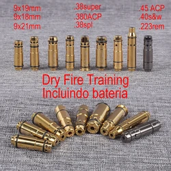 Dul9 x 19mm .40S & W .223Rem Red Dot Laser Training Bullet Bore Sight, Dry Fire Trainer Cartridge Boresighter, Glock 43 17 19