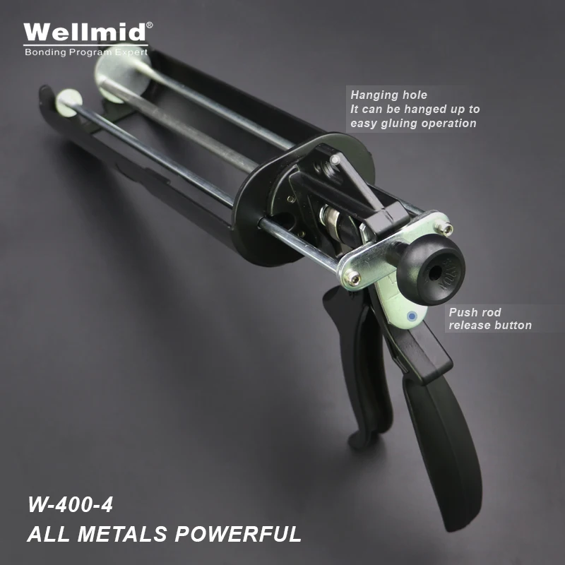 Imagem -03 - Pistola de Metal para 375ml 4:1 tipo Dividido Cartuchos ab Distribuidor Adesivo Cola 2k Loctite Cartucho Araldite ab Pistola Elétrica Manual