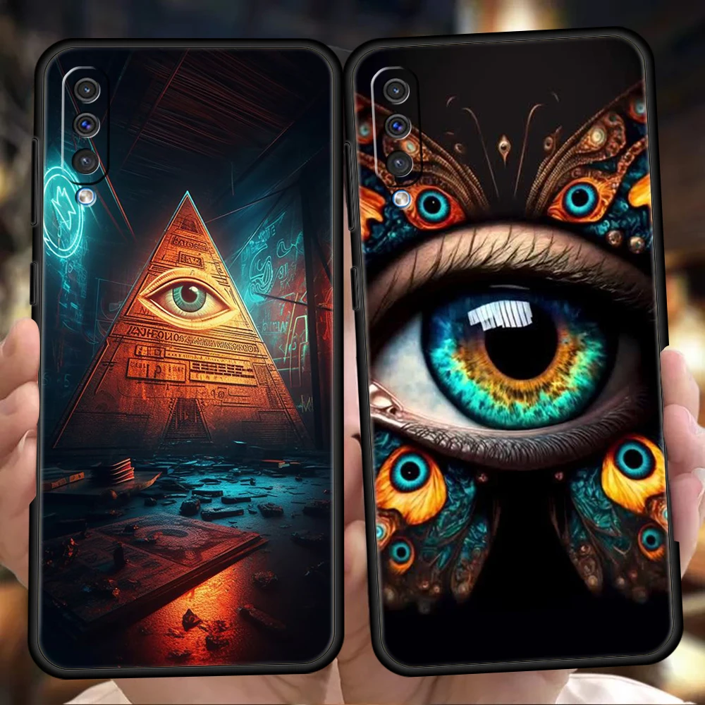 Pyramid Illuminati eye Phone Case for Samsung Galaxy A24 A13 A53 A73 A33 A22 A12 A02 A03 A05 A70 A50 A10 A20 5G Silicone Shell