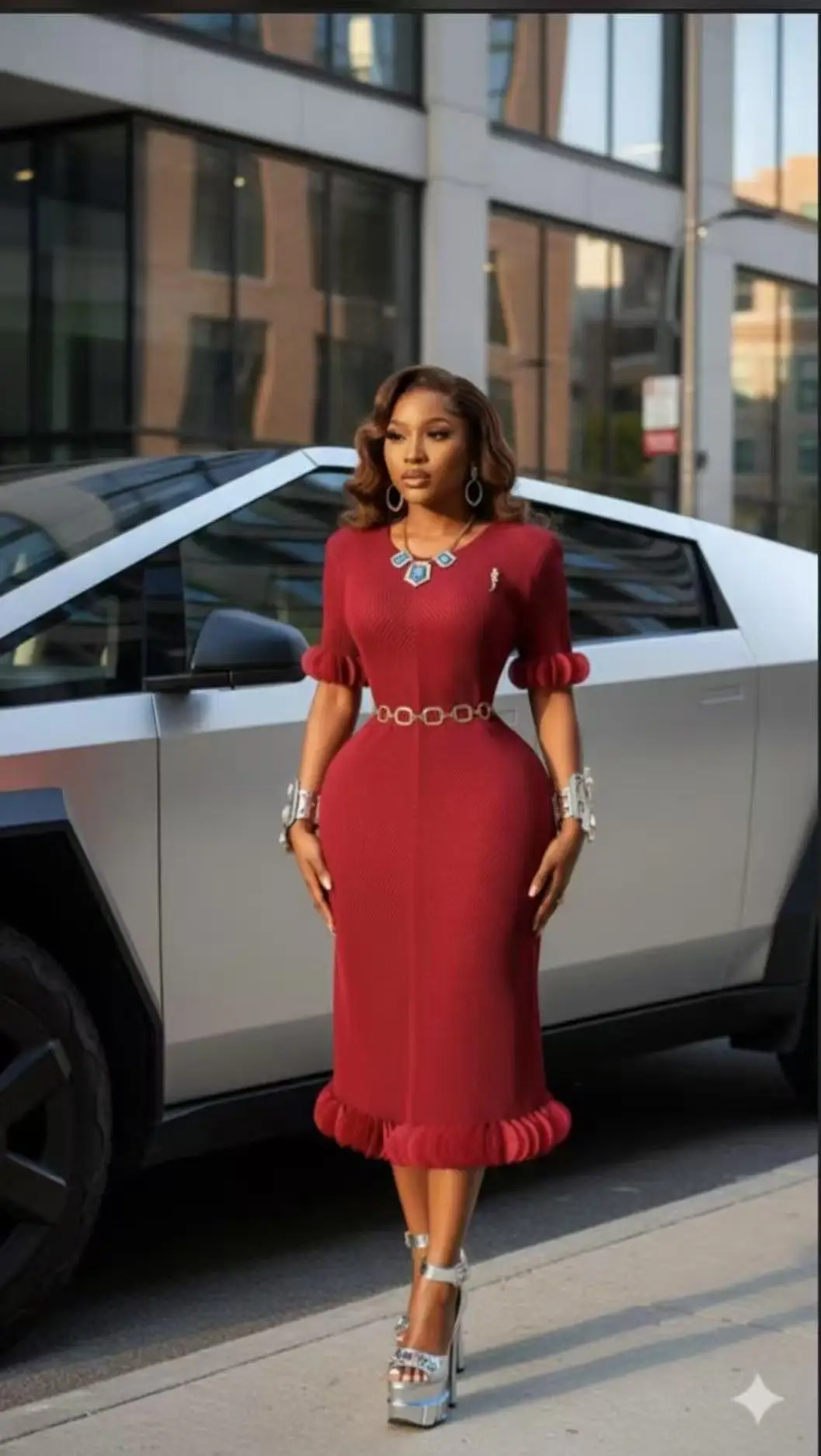 

2025 Miyake Autumn New Dress Fashionable Round Sheet Fish Scale Pleats Loose and Thin Temperament Elegant Women's Dress