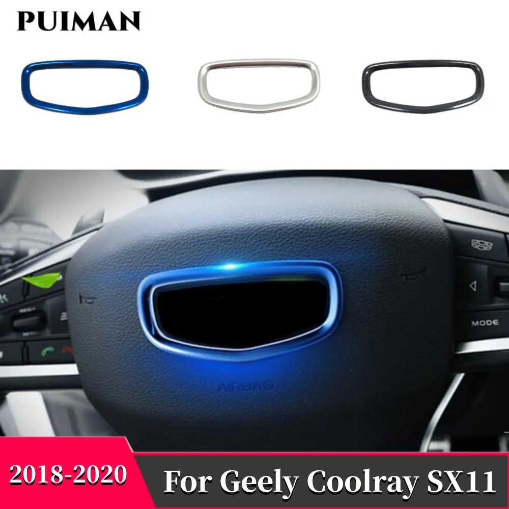 

Car Steering Wheel Logo Decoration Sticker Stainless Emblem Insert Sequin Decor Decal Styling Accessories For Geely Coolray SX11