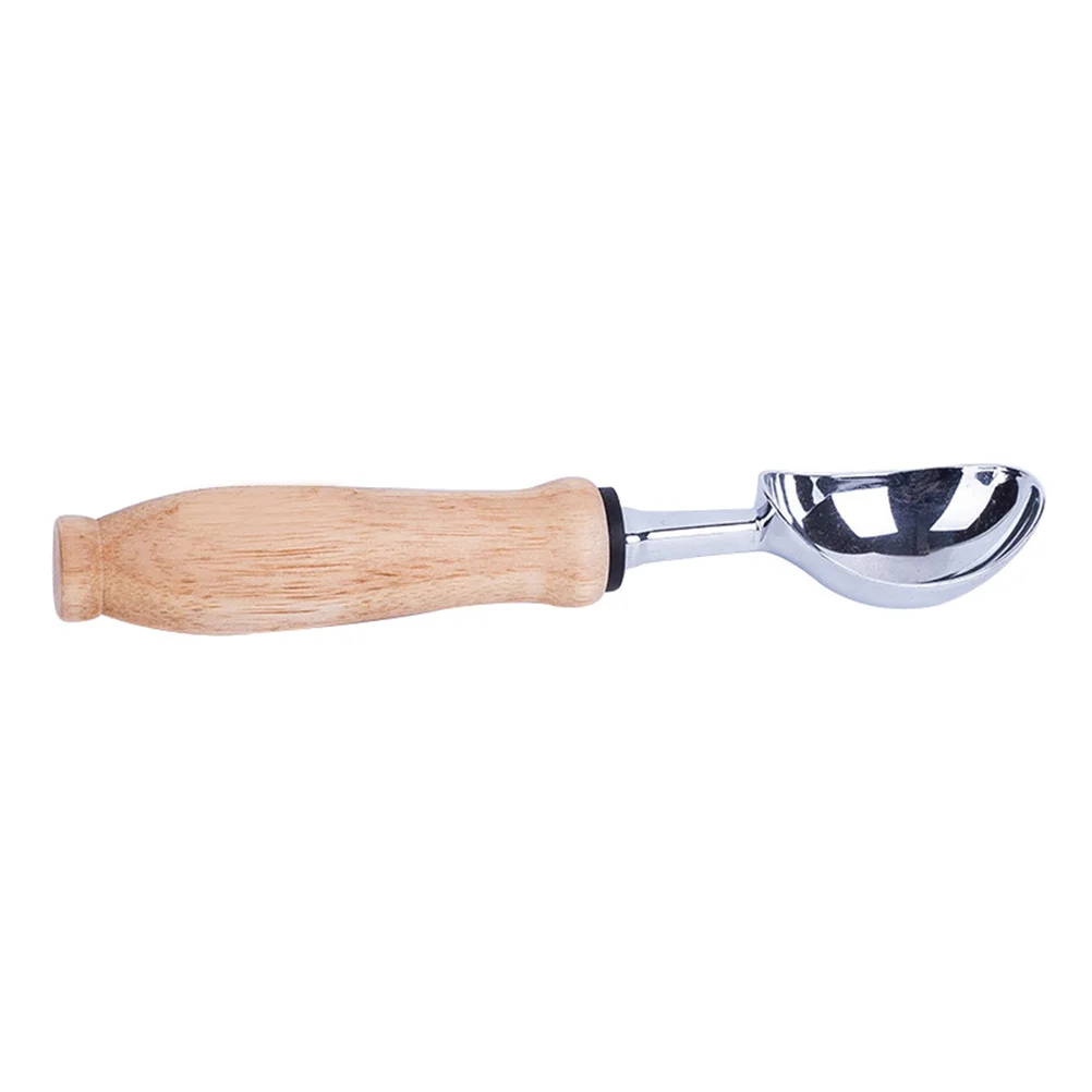 

Healthy Spoon Comfortable Handle Ice Cream Dessert Spoons Digging Wooden Stainless Steel Bamboo Fruit Rust-resistant