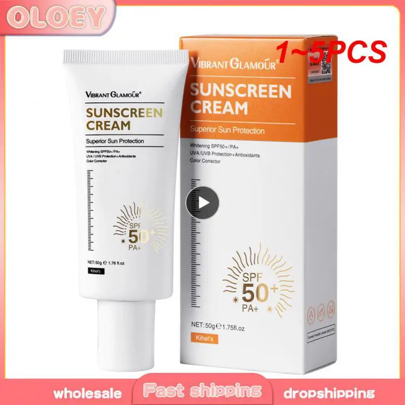 1~5PCS Whitening Sunscreen SPF50 Sunblock PA+++ Anti-UV Moisturizing Anti Aging Dust Isolation Cream Refreshing Oil Control Skin