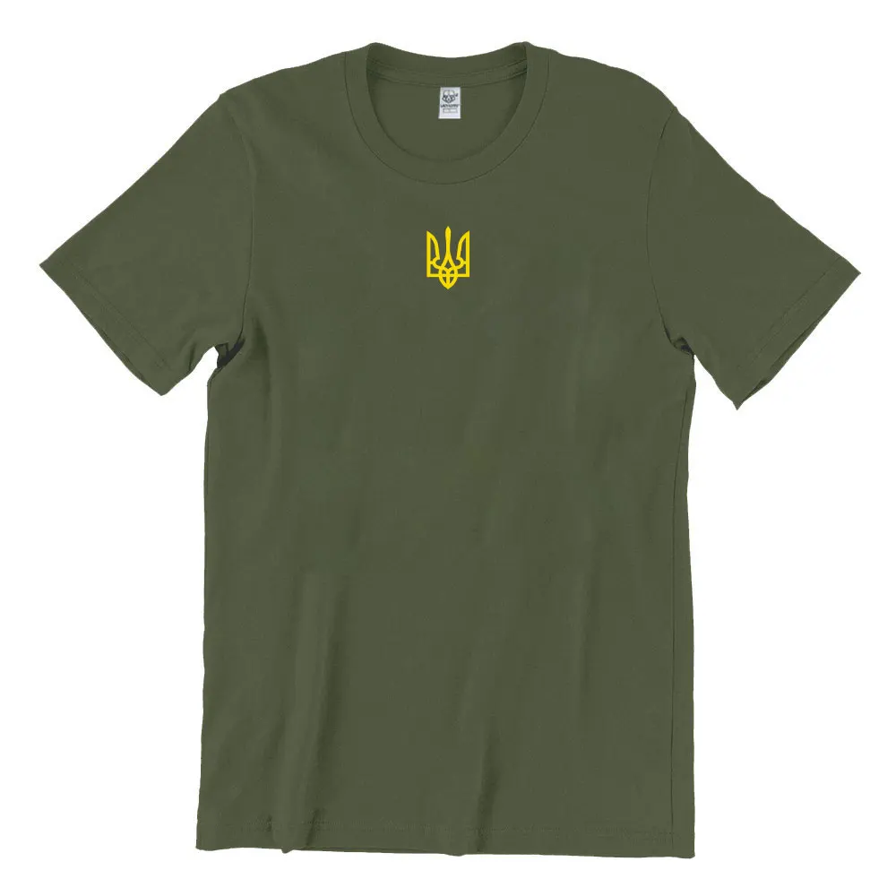 Classic Ukraine Trident Coat of Arms Military Men Graphic T-Shirt Man Short Sleeve Casual Cotton O-Neck Summer Tee Streetwear