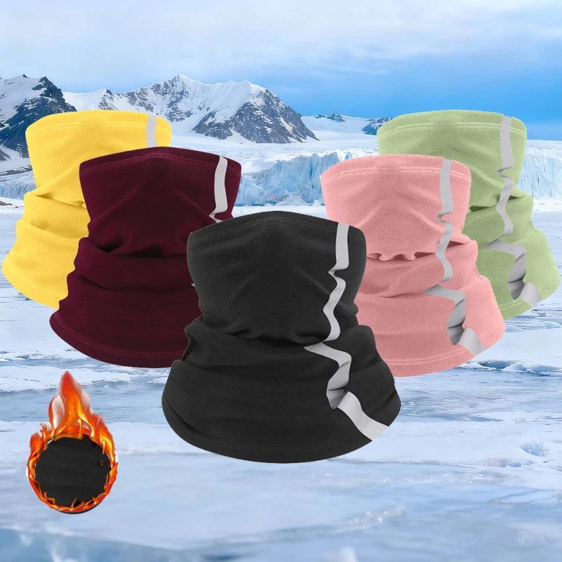 Outdoor Windproof Warm Winter Cycling Mask Motorcycle Fleece Neck Reflective Skiing Neck Cover Mask Hiking Scarves Balaclava