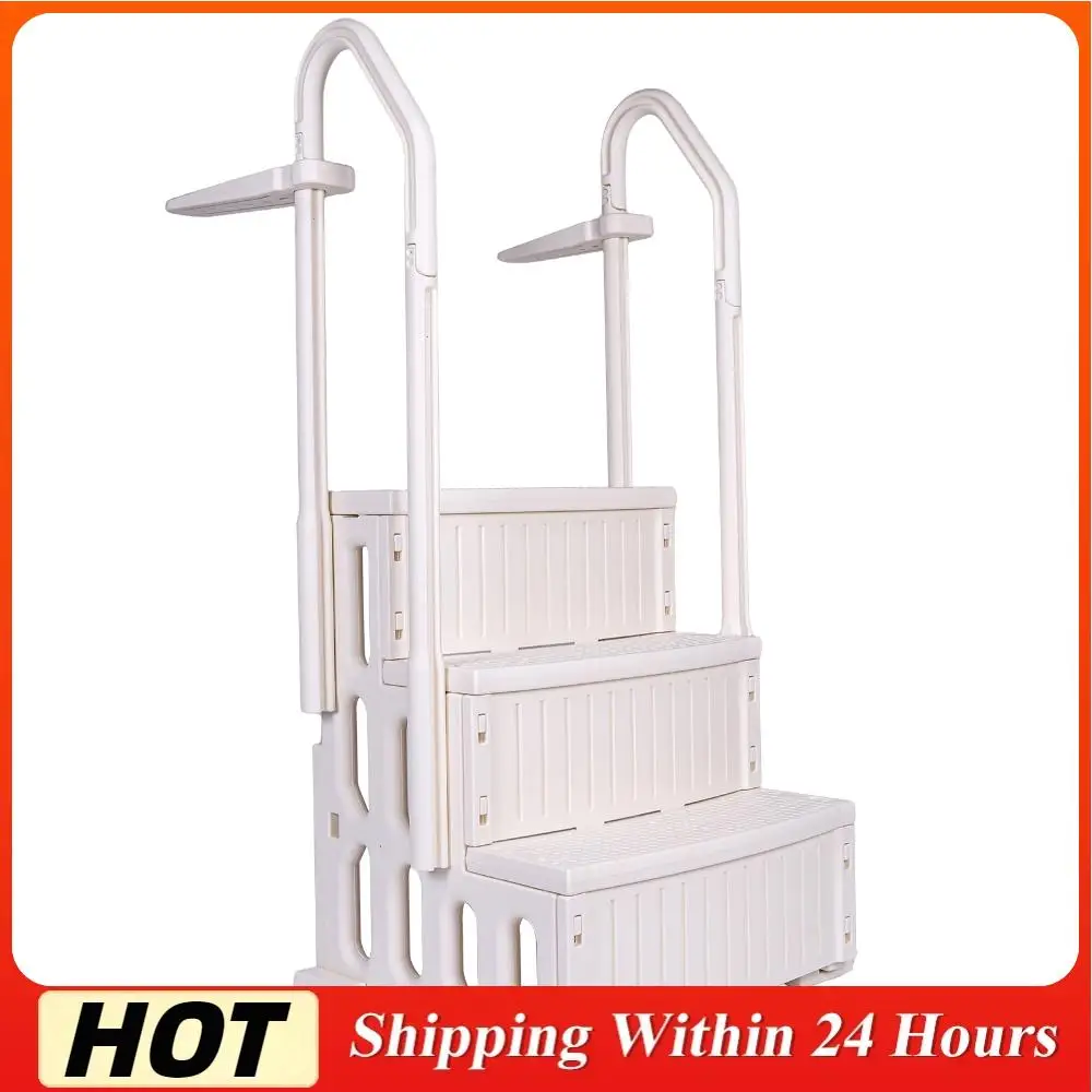 

Усиленная легкая пластиковая лестница для бассейна, разборная, с двойными поручнями, безопасная система входа в бассейн с перилами