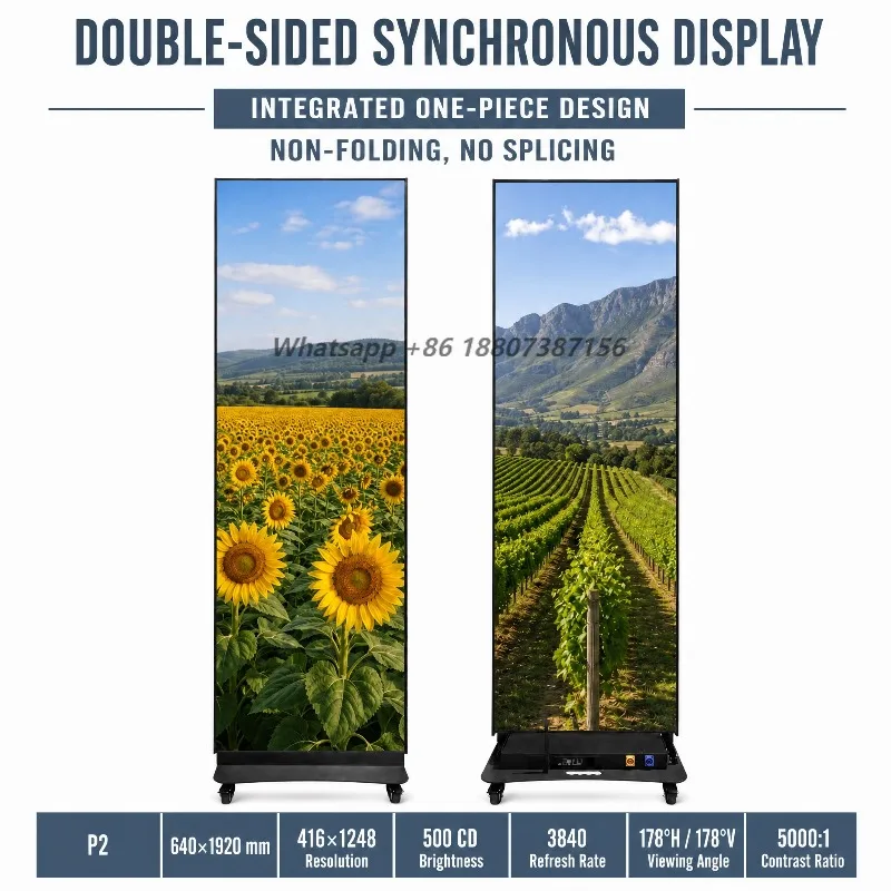 Vishow5.0 P2 Double Sided  Poster 640*1920 Grade HD Advertising Display