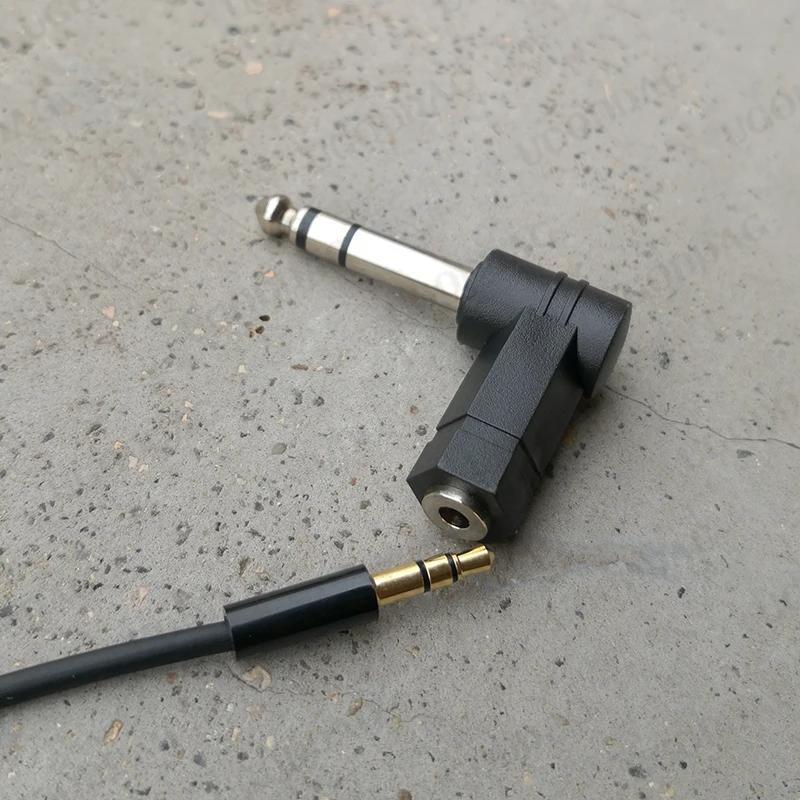 3.5mm to 6.35mm Right Angled Adaptor Stereo 3.5 Female Jack to 6.5 Male 90 Degree Headphone Audio Adaptor