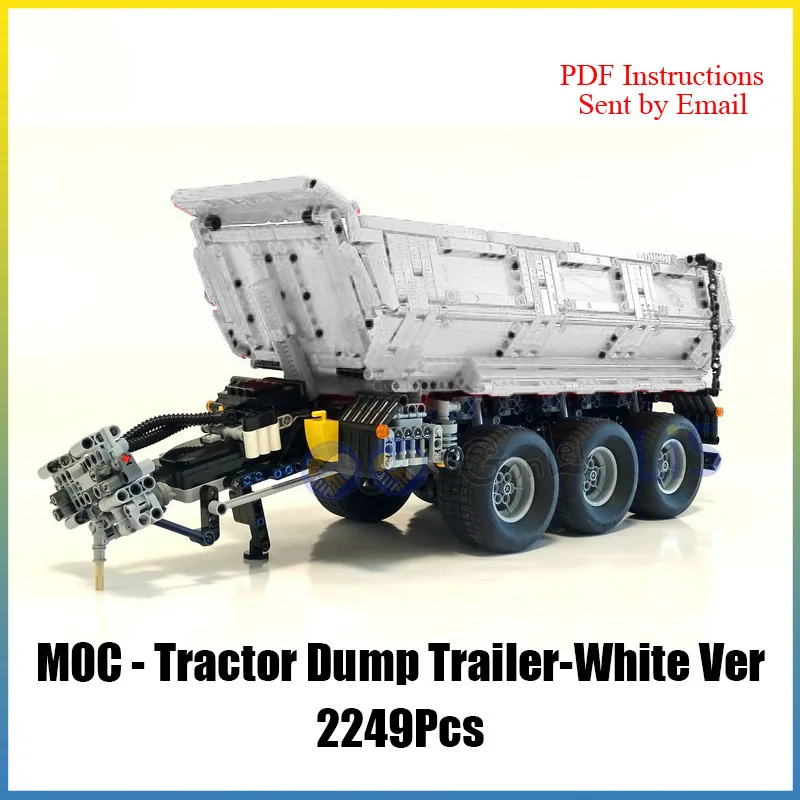 

MOC Tractor Dump Trailer for 5000 TRAC VC 42054 Building Block Bricks Model Self Dumping Trailer Assembly Toy DIY Gift