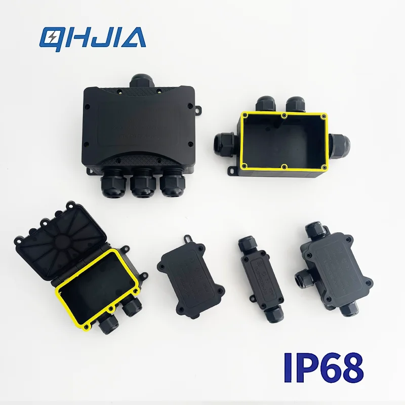 IP68 Waterproof 0-8 Way Electrical Empty Junction Box  Multi Cable Gland Outdoor Cable Connection Enclosure for Garden LightS