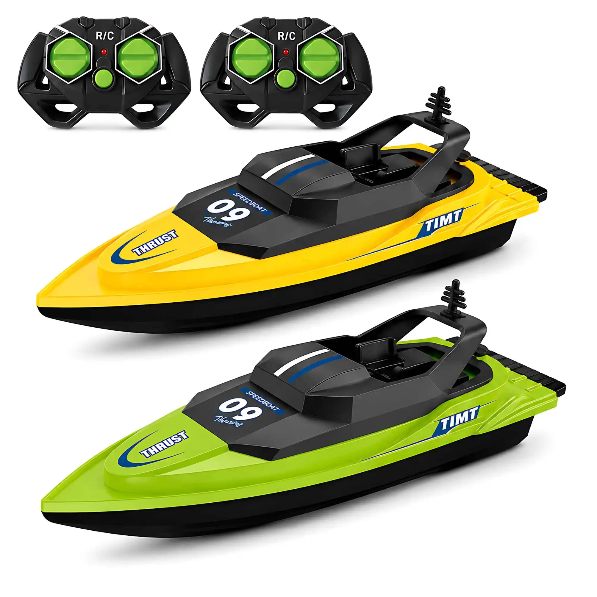 2.4GHz High Speed RC Boat Dual Motor Waterproof Remote Control Racing Speedboat Electric Rechargeable Water Toys for Kids Adults