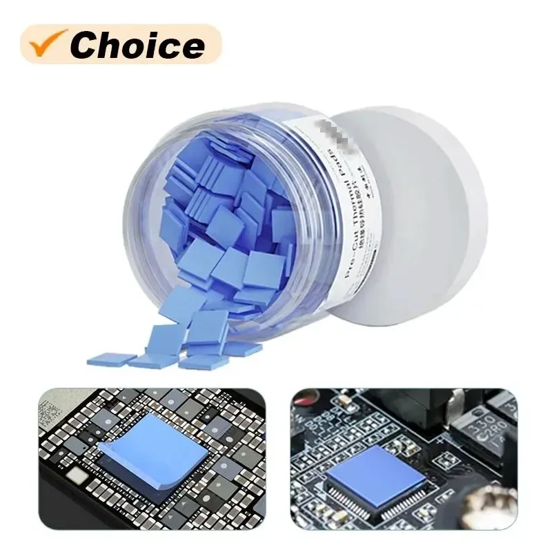 Pre Cut Thermal Pads 12x12x1.5mm 100Pcs High Thermal Conductivity Silicone Pad For Phone CPU GPU Heat Dissipation