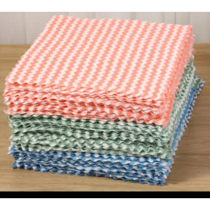 Thickened Dish Cloth Does Not Stick To Oil Clean Kitchen Household Absorbs Water Without Shedding Scouring Pad Rag