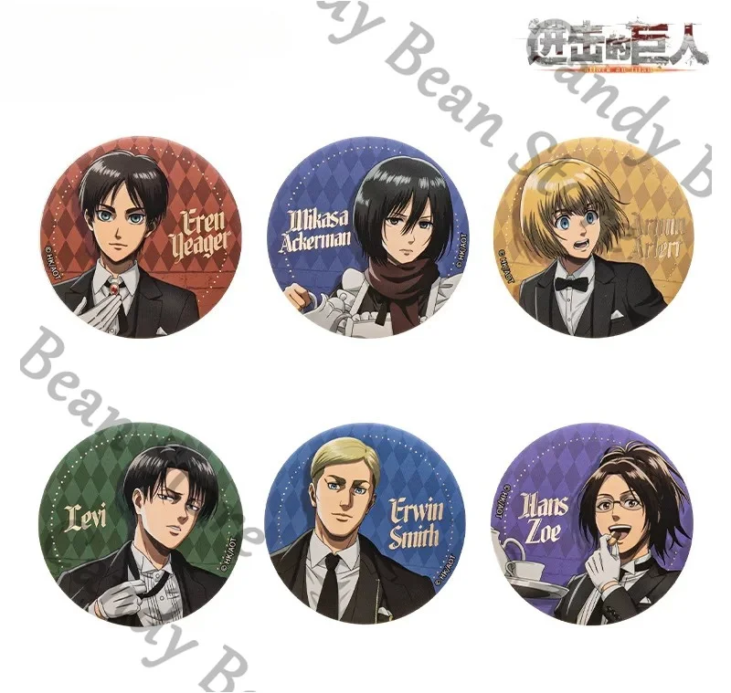 Badge en métal de qualité supérieure, emblème de cosplay d'après l'anime L'Attaque des Titans, représentant Levi Ackerman, Erwin Smith et Hange Zoe, broche de dessin animé, épinglette, cadeau.