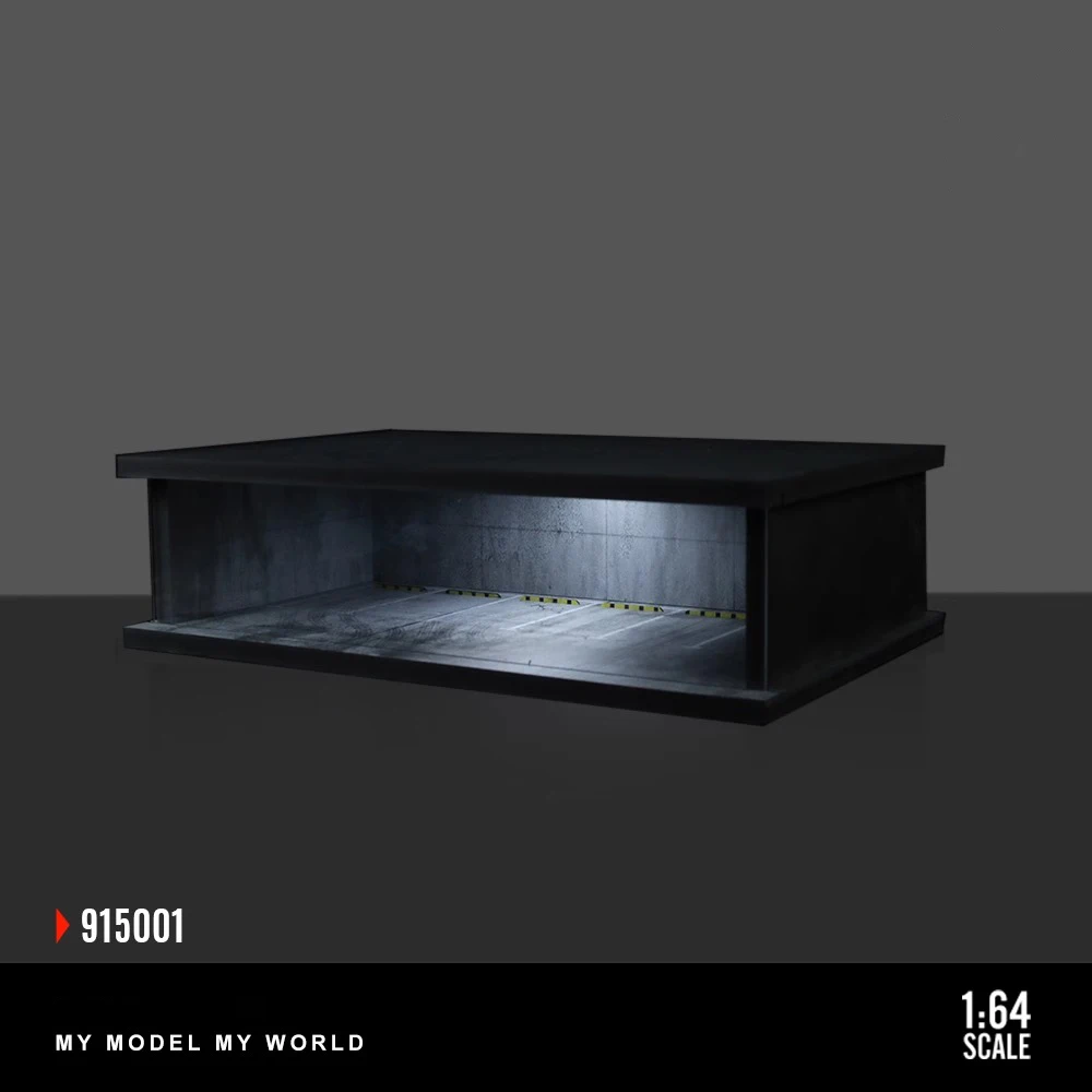 Autogarage Diorama Model 1/64 Ondergrondse garage LED-montage Diorama - Realistisch scènemodel voor gegoten auto-display en decoratie
