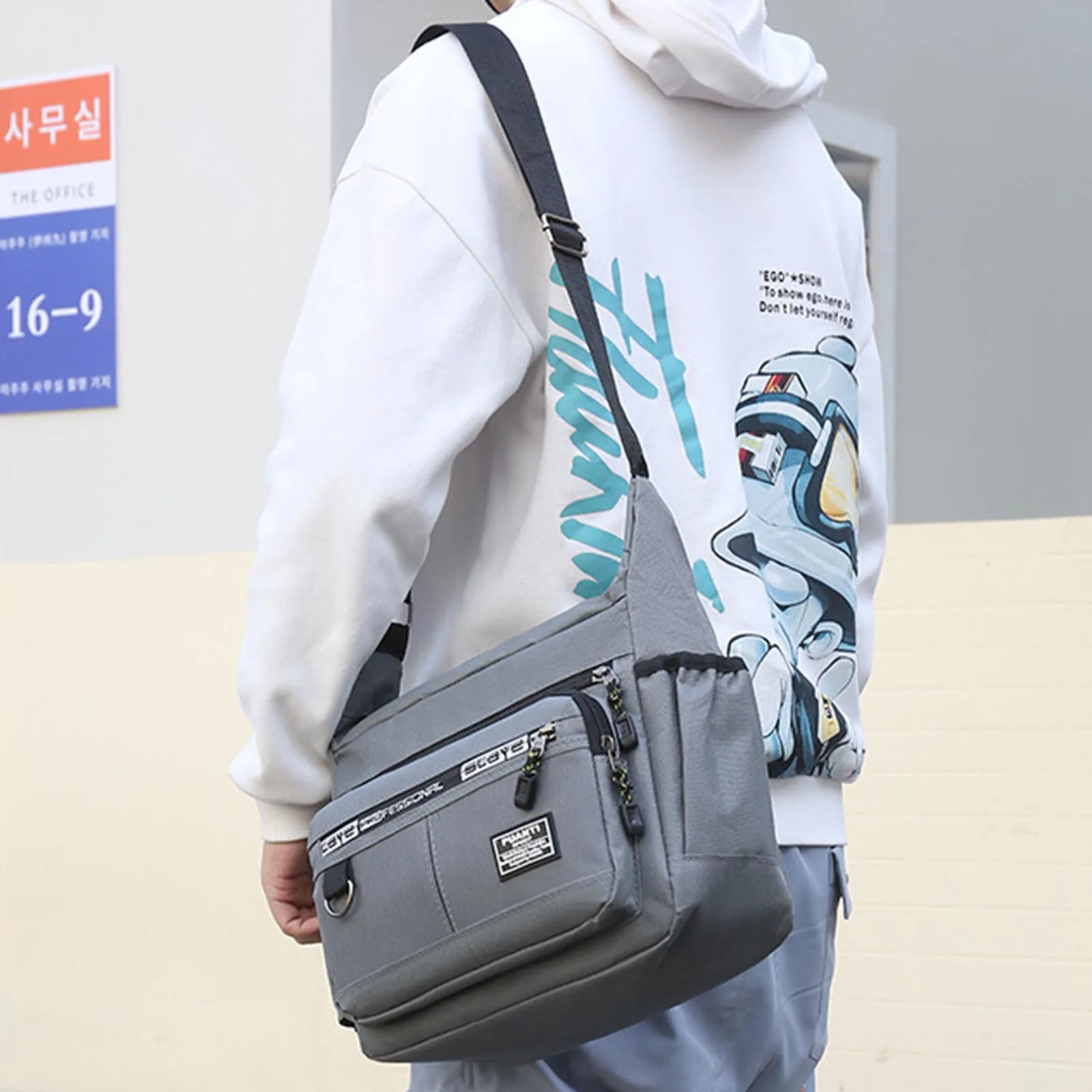 

Men's Messenger Bag Crossbody Shoulder Bags Men Small Sling Pack For Work Business Waterproof Oxford Packs Satchel Purse
