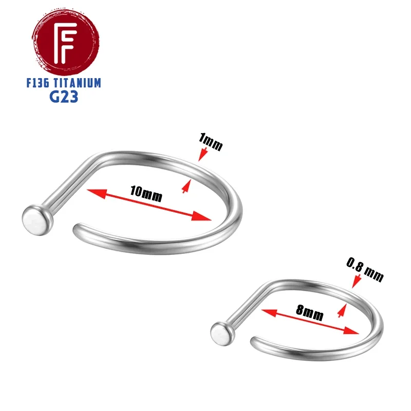 Titanium Fake Piercing Nose Ring, Body Jewelry