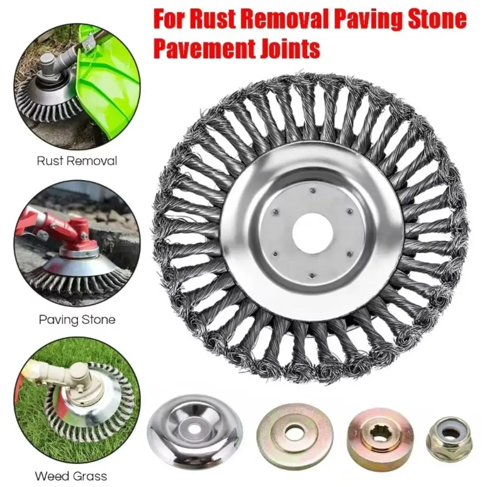 

Weed Removal 8 Inch Grass Trimmer Head Easy To Clean Wear-resistant Lawn Weed Mower Durable Rust-proof Steel Wire Wheel Garden
