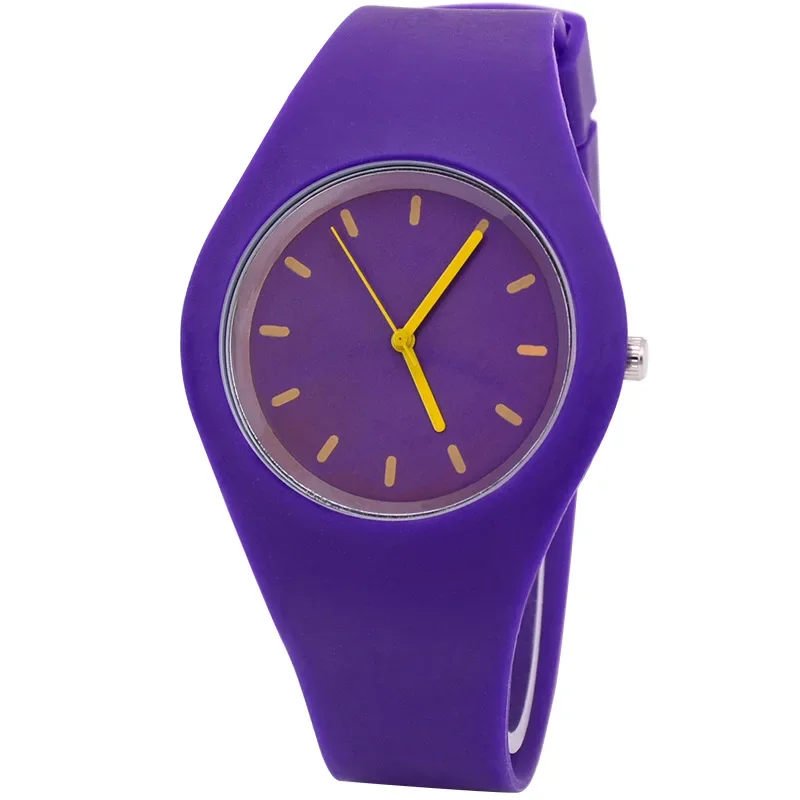 Famosa Marca Relógio Infantil Genebra Silicone Banda Doce Cor Ultra Fina Mulheres Esportes Relógio de Pulso Reloj De Mujer Dropshipping