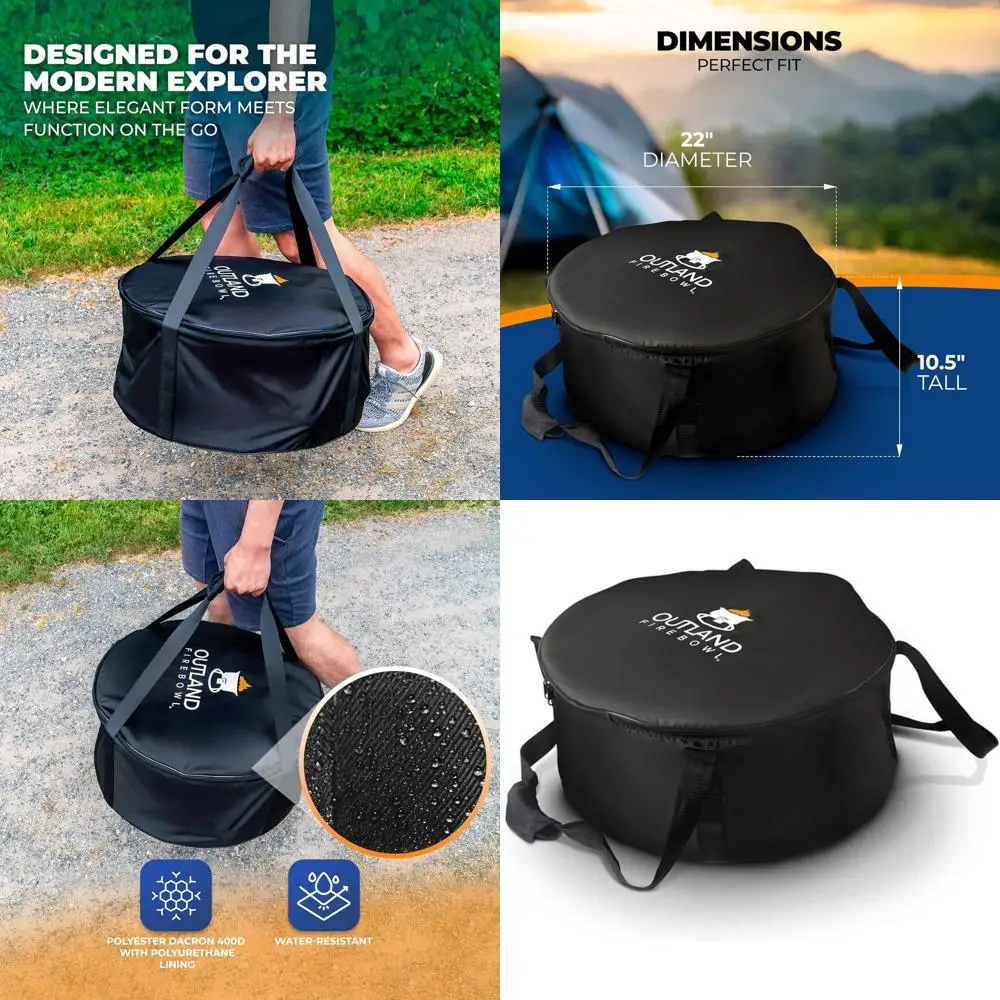 

Устойчивая к УФ-излучению и погодным условиям сумка для переноски газовой гриль-костровой печи на пропане, диаметр 21 дюйм, черная