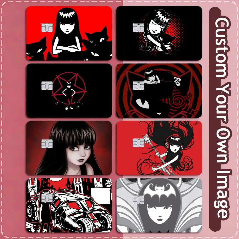 E-Emily the strange Credit Card HD Stickers Small Chip Waterproof Sticker Game Card Decal Gift