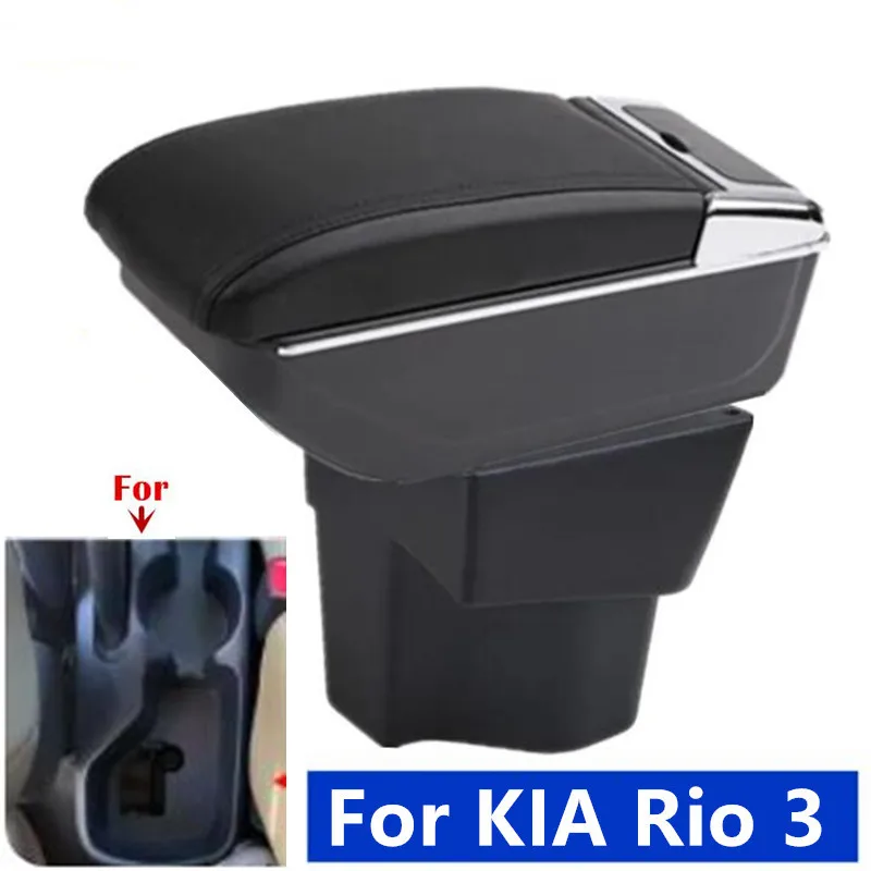 Caixa de Apoio de Braço para KIA Rio 3 K2 X-line, Caixa de Armazenamento Central, Acessório Automotivo para KIA Rio 3 2011-2016