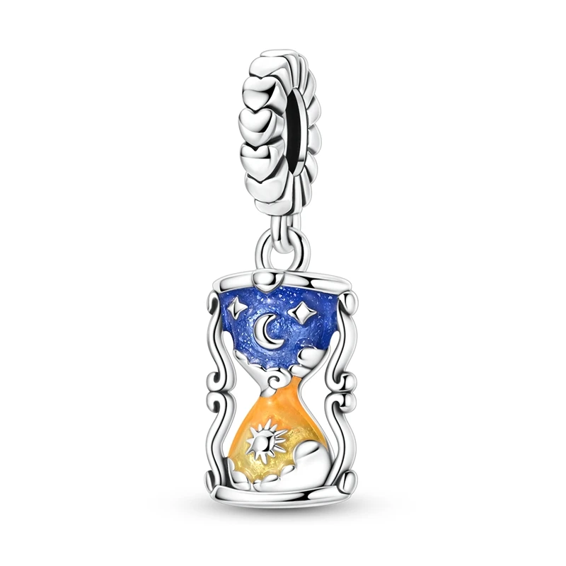 Sun Moon Hourglass Dangle Celestial Time Charms Beads Fit 925 Sterling Silver Charms Bracelet Beads Jewelry Gifts for Women