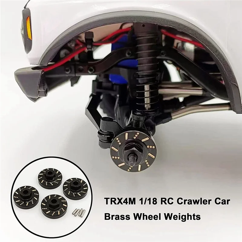 4 szt. Mosiężny piasta sześciokątna koła Adapter osi przeciwwaga tarcza hamulcowa do części do ulepszenia samochodów gąsienica RC TRX4M 1/18