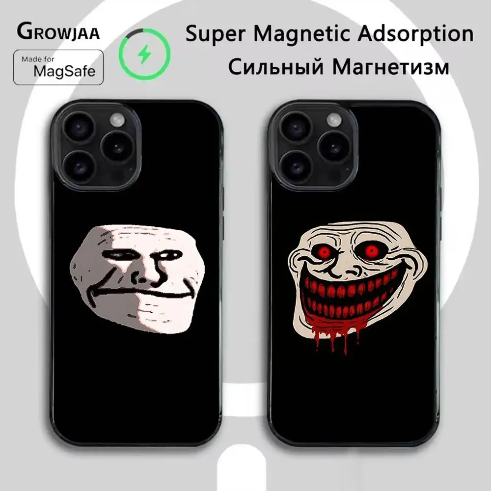 

Troll Face Meme Phone Case For iPhone 17,16,15,14,13,12,11,Pro,Max,Plus,Mini,SE4,E Magnetic Magsafe Wireless Charging