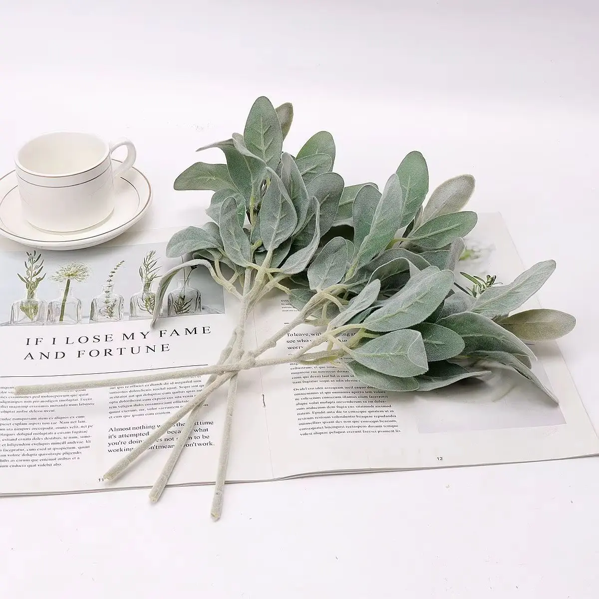 Hochwertige künstliche Pflanzen aus Samt mit Hasenohren, Gras, Heimvase, Dekoration, Garten im Freien, Valentinstag, Hochzeit, Braut, Foto-Requisiten