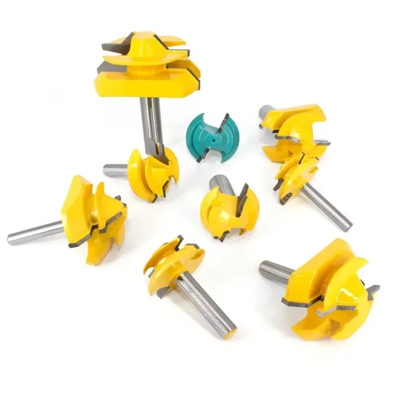 1PC 1/4" 6.35MM 생크 밀링 커터 목공 조각 45도 잠금 마이터 라우터 비트 테논 밀링 커터 목공 기계 공구