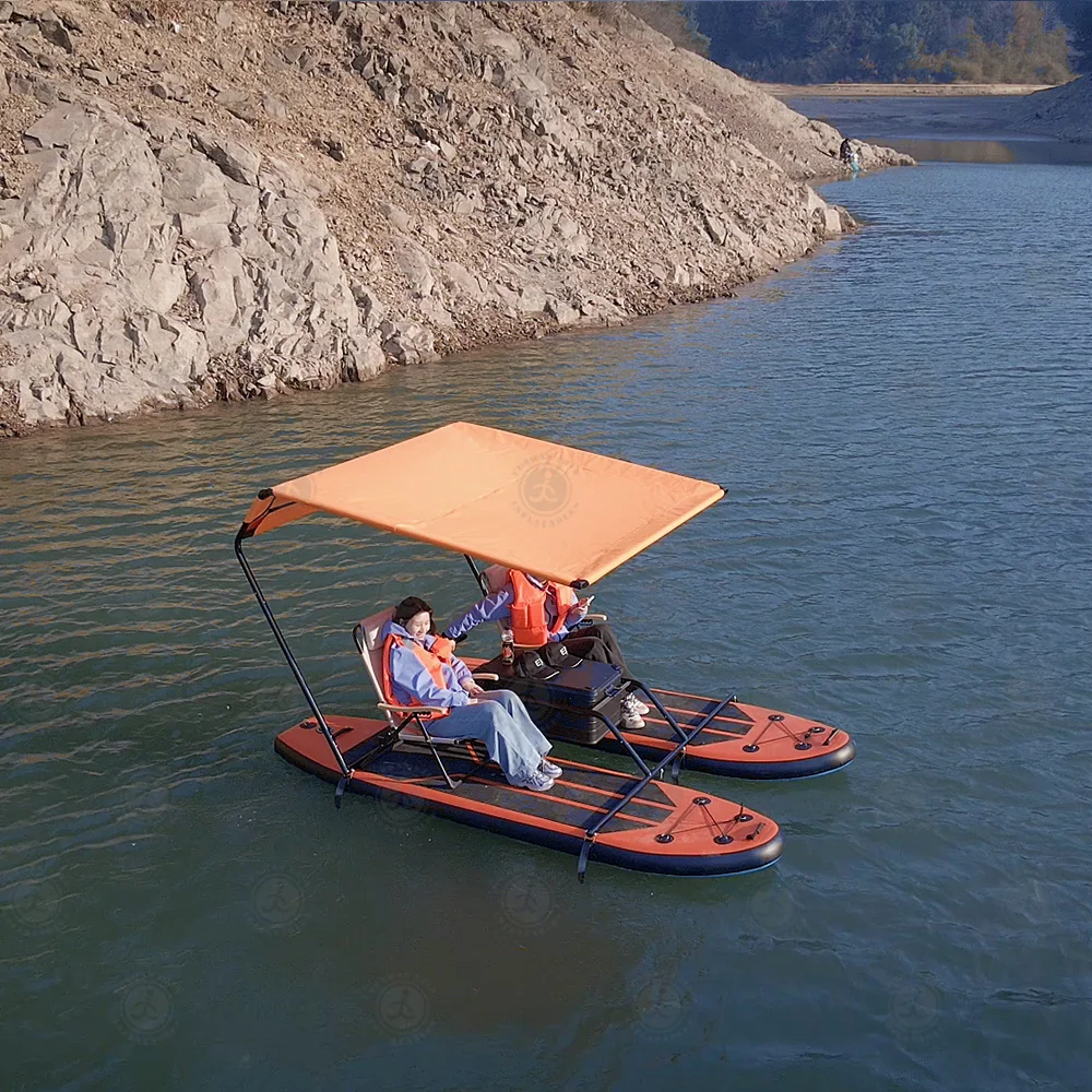 Lightweight and Sturdy Inflatable Catamaran Boat for Leisure, Fishing, and Adventure, Perfect for Water Lovers