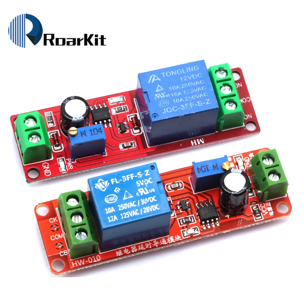 1Pcs NE555 Timer Switch Adjustable Module Time Delay Relay Module DC 5V / 12V Monostable Shield Power Switch 0~10S