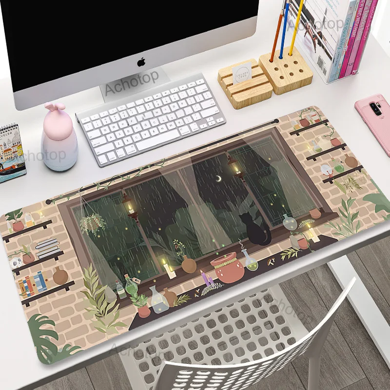 

Mouse Pad Anime Pixel Cat Computer XXL Keyboard Mousepad Desk Mat PC Gamer Rugs Office Carpet Home Table Mause Mausepad 100x50cm