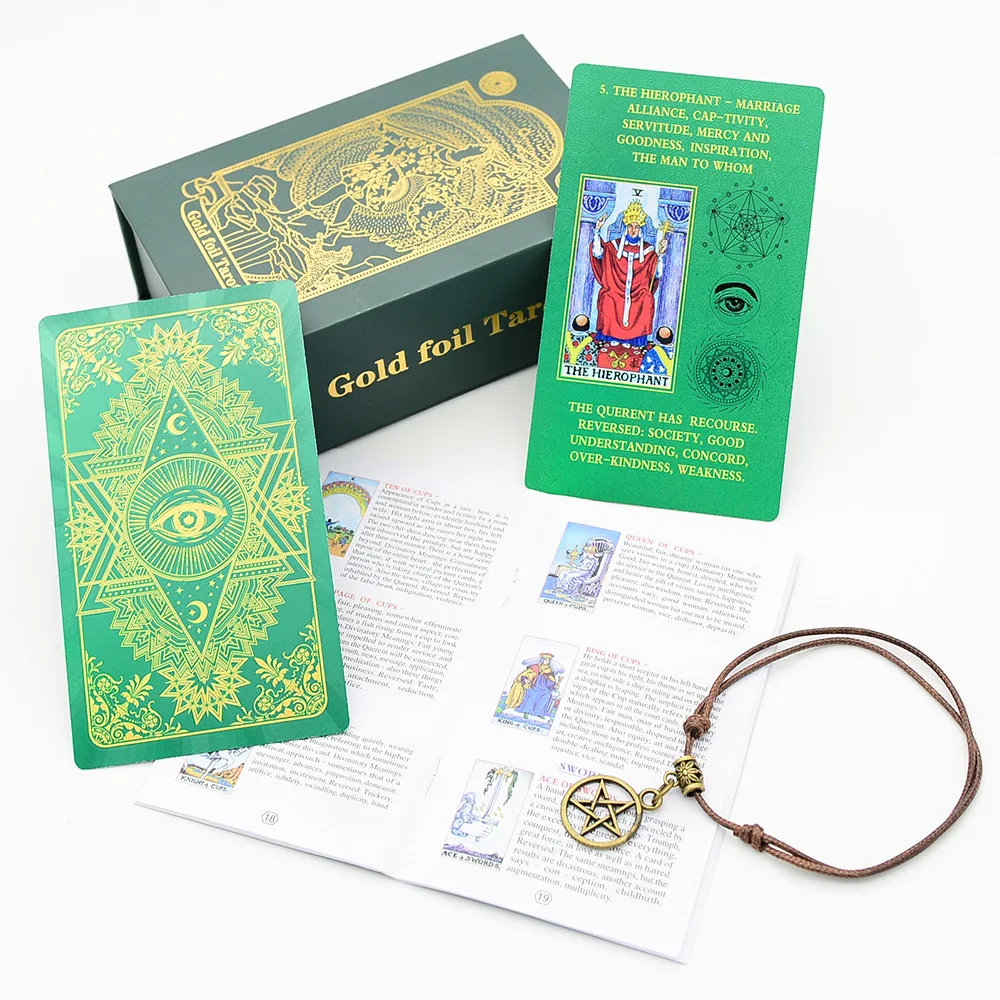 Plastikowy Tarot Classic Waite 80 Tarot Hot Stamped Wodoodporna gra planszowa Karta Plastikowa wodoodporna gra planszowa PVC Gra pokera na stole